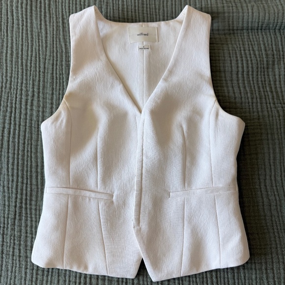 Aritzia Babaton Attire Vest Cream Tailored Sleeveless Blazer Top 0 XS - Picture 2 of 4